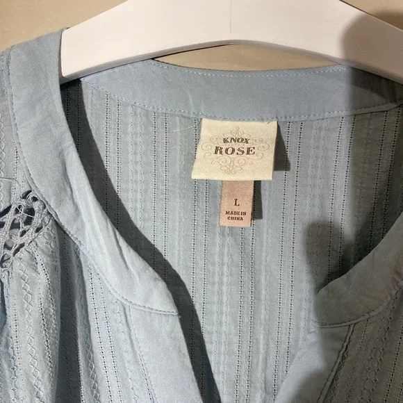 Knox Rose casual button up dress, large, light blue - Picture 3 of 4